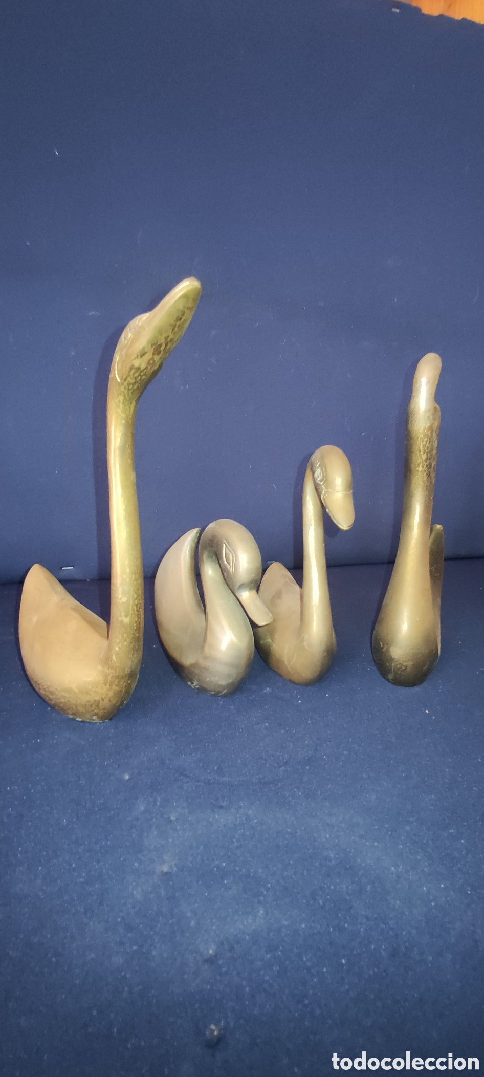 Antig&uuml;edades: Conjunto de cisnes de bronce - Foto 2