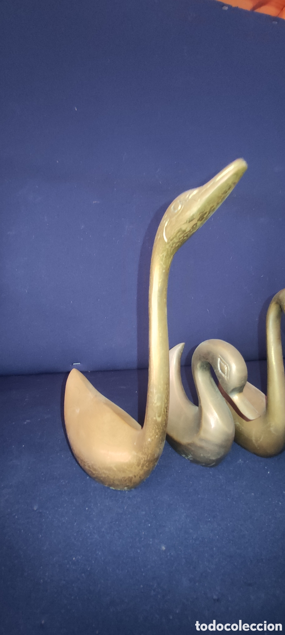 Antig&uuml;edades: Conjunto de cisnes de bronce - Foto 3