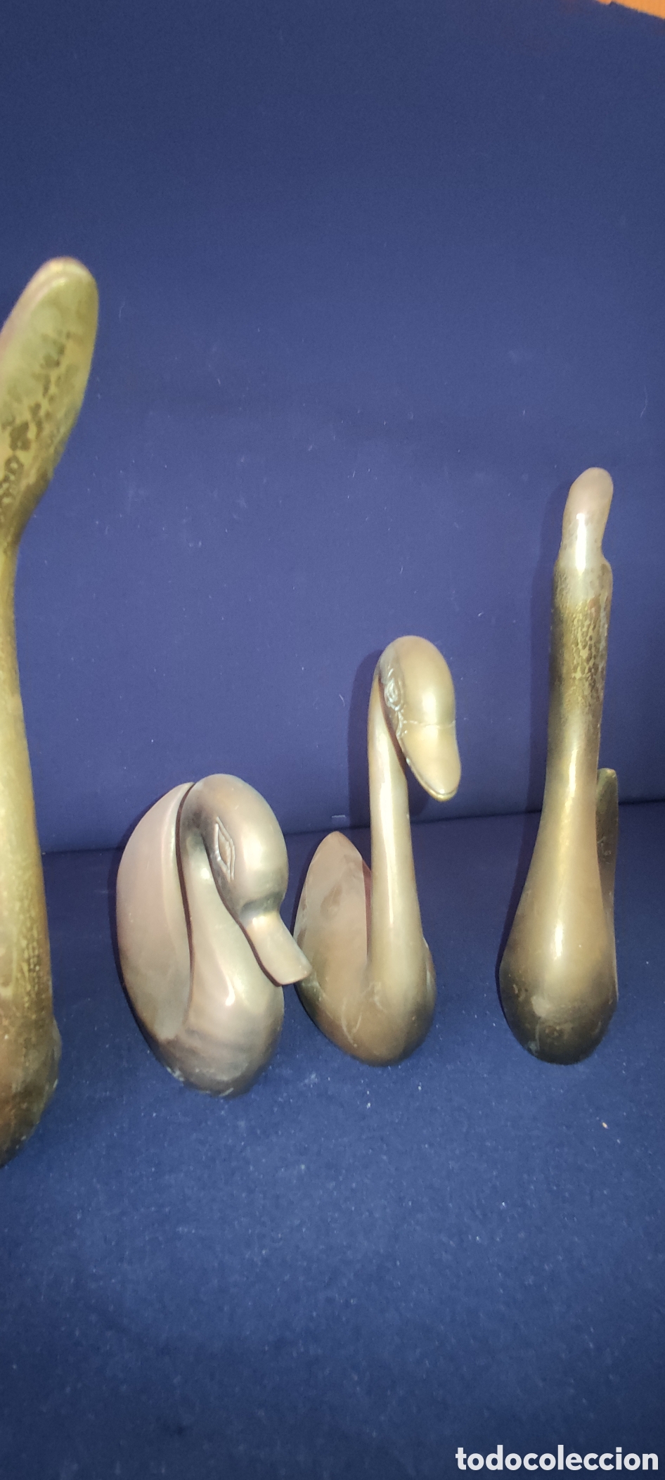 Antig&uuml;edades: Conjunto de cisnes de bronce - Foto 4