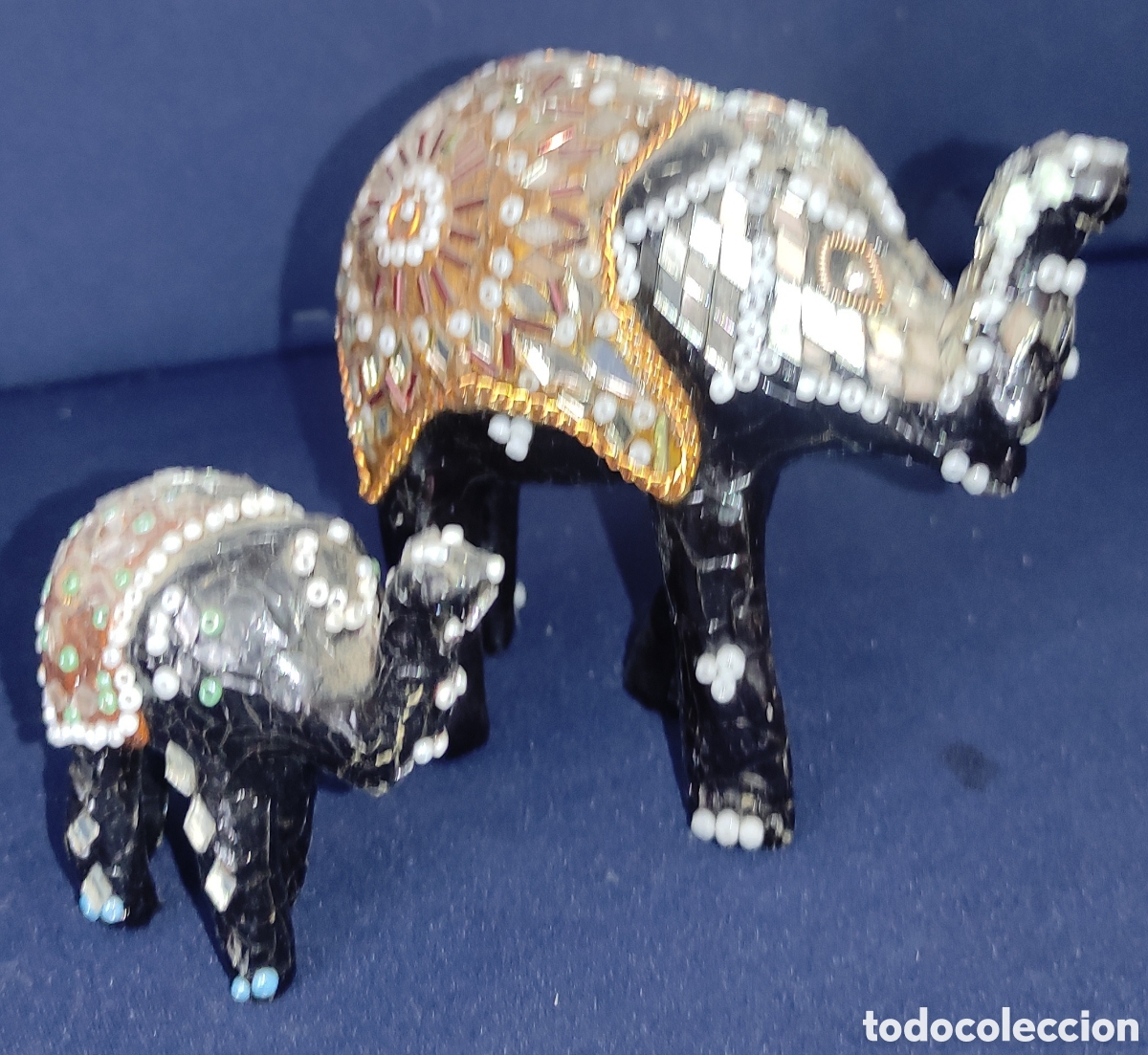 Antig&uuml;edades: Pareja de figuras de elefantes - Foto 1