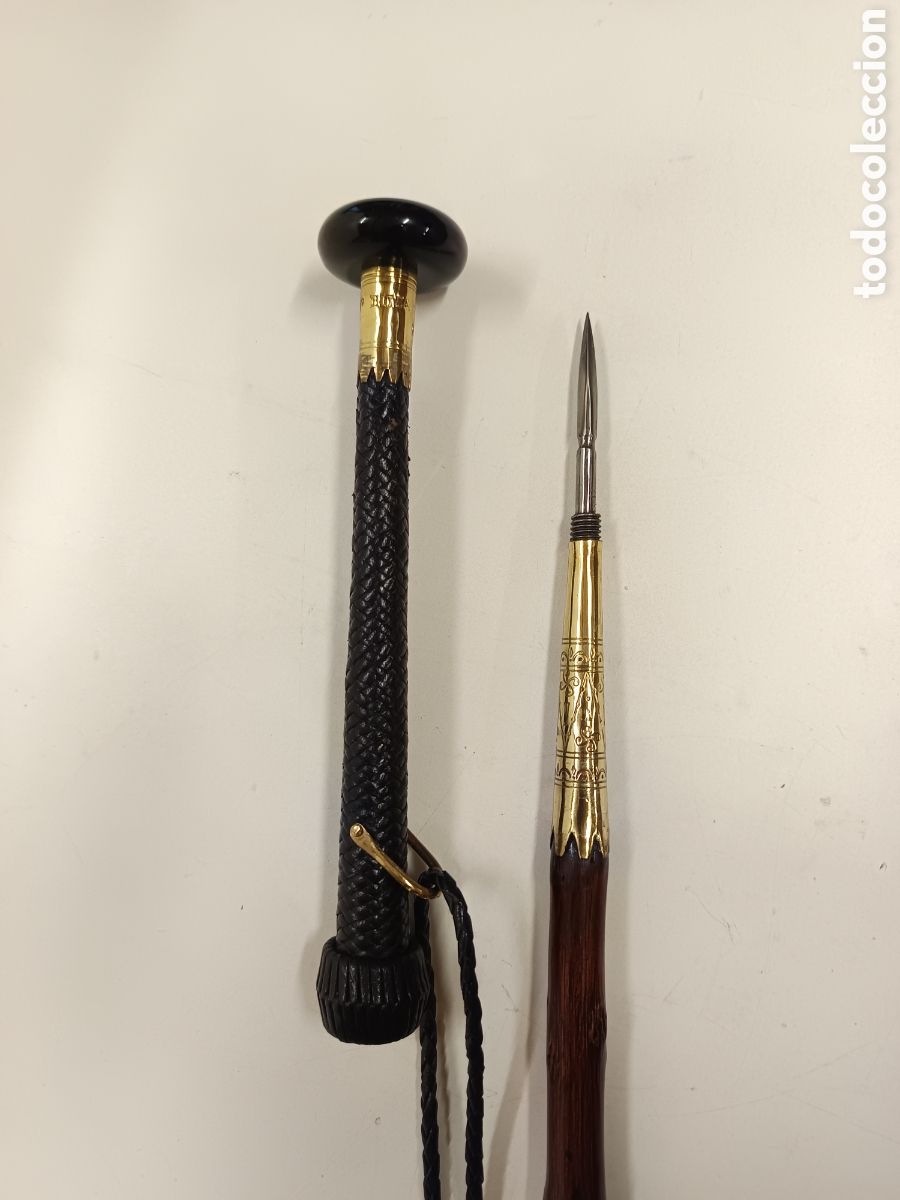 Antig&uuml;edades: Bast&oacute;n Makila inscripci&oacute;n Hitza Hitz - Foto 2