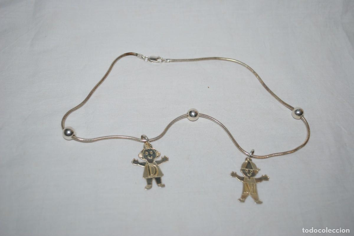 Antig&uuml;edades: CADENA DE PLATA , CON DOS NI&Ntilde;O . - Foto 1