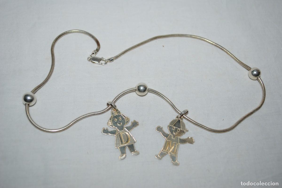 Antig&uuml;edades: CADENA DE PLATA , CON DOS NI&Ntilde;O . - Foto 2