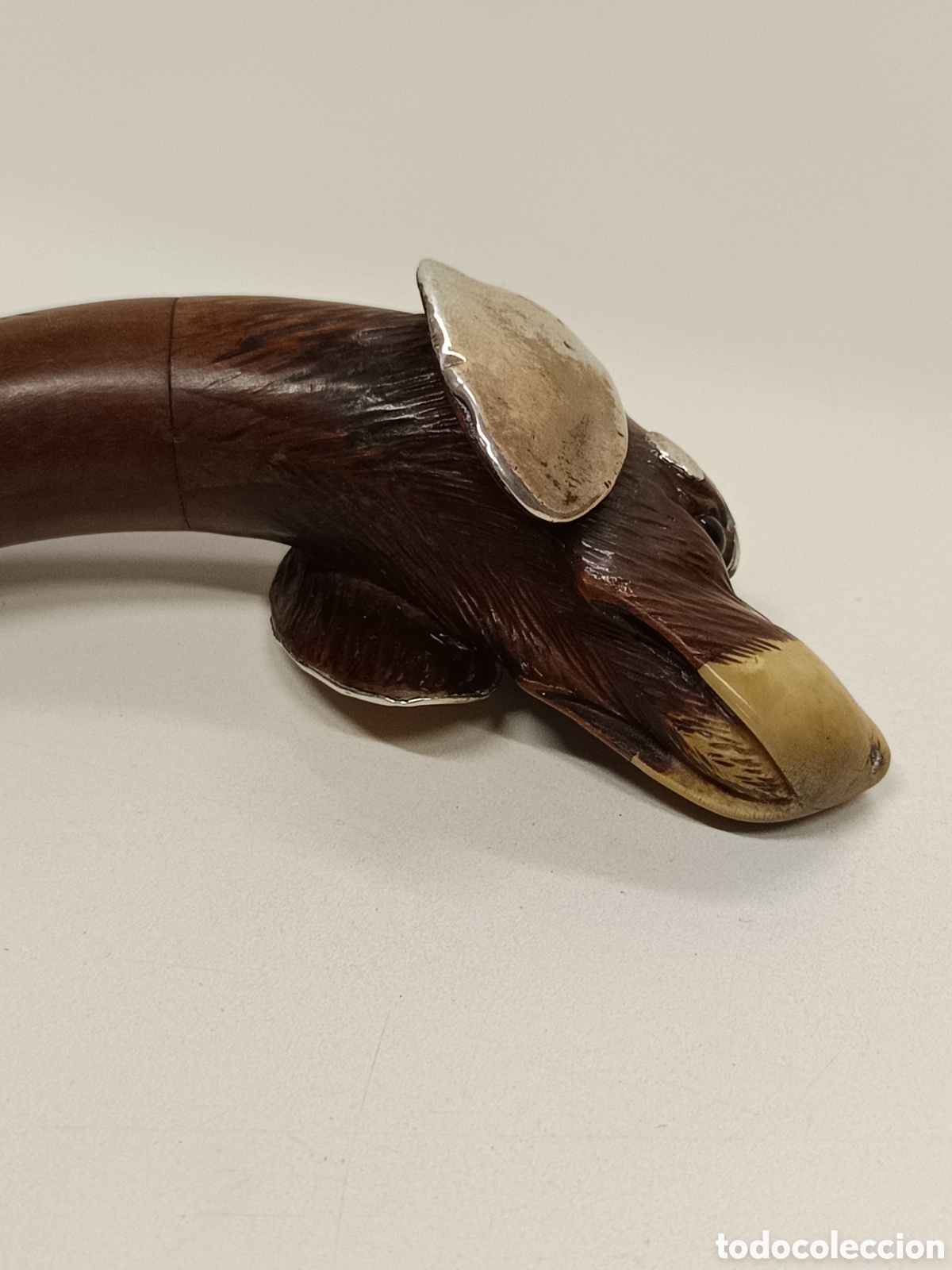 Antig&uuml;edades: Bast&oacute;n cabeza de perro plata malaca - Foto 10