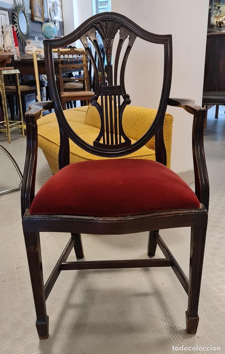 Antig&uuml;edades: Silla Hepplewhite de Palosanto - Foto 1