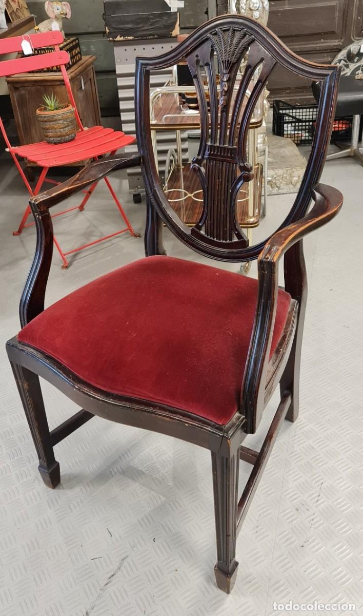 Antig&uuml;edades: Silla Hepplewhite de Palosanto - Foto 3