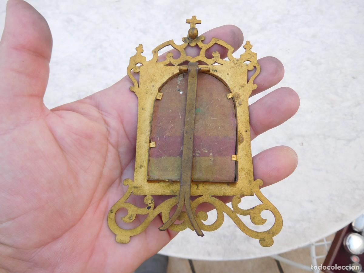 Antig&uuml;edades: Marco calado antiguo con esmalte virgen - Foto 6