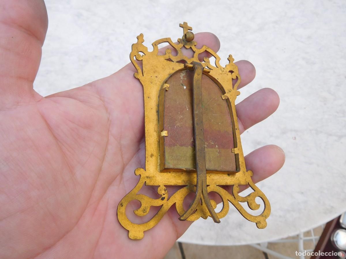 Antig&uuml;edades: Marco calado antiguo con esmalte virgen - Foto 7