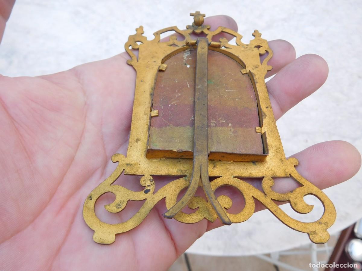 Antig&uuml;edades: Marco calado antiguo con esmalte virgen - Foto 8