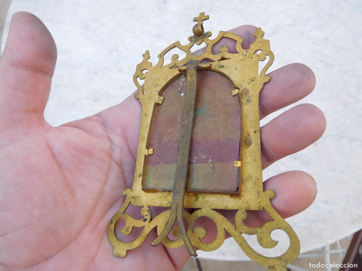 Antig&uuml;edades: Marco calado antiguo con esmalte virgen - Foto 9