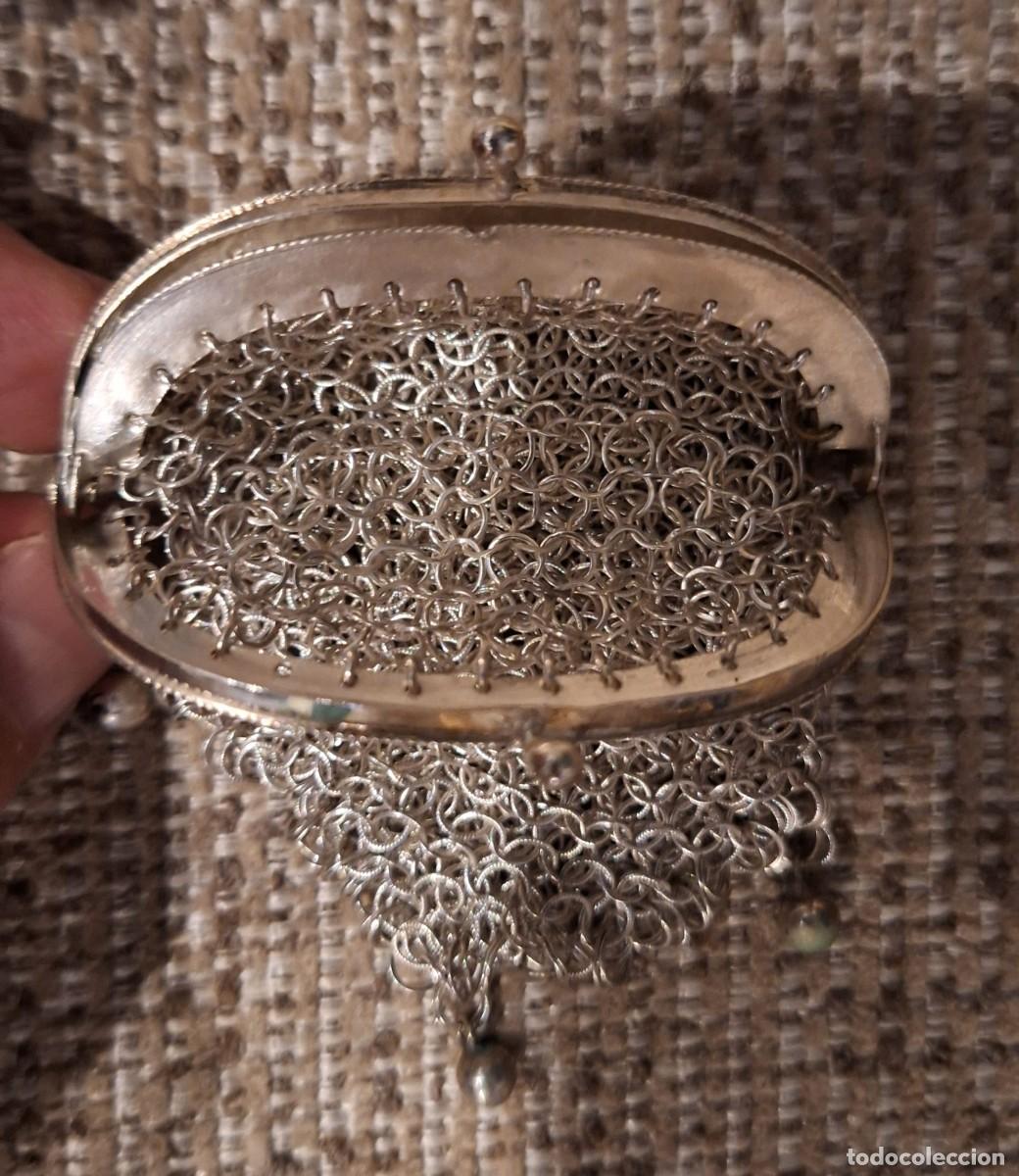 Antig&uuml;edades: Monedero de malla de plata de &eacute;poca modernista. - Foto 5