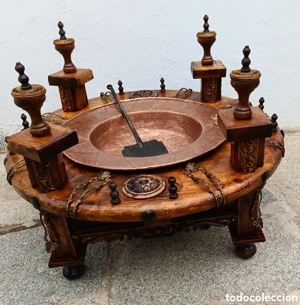 Antig&uuml;edades: Brasero,de madera,cobre y bronce - Foto 5