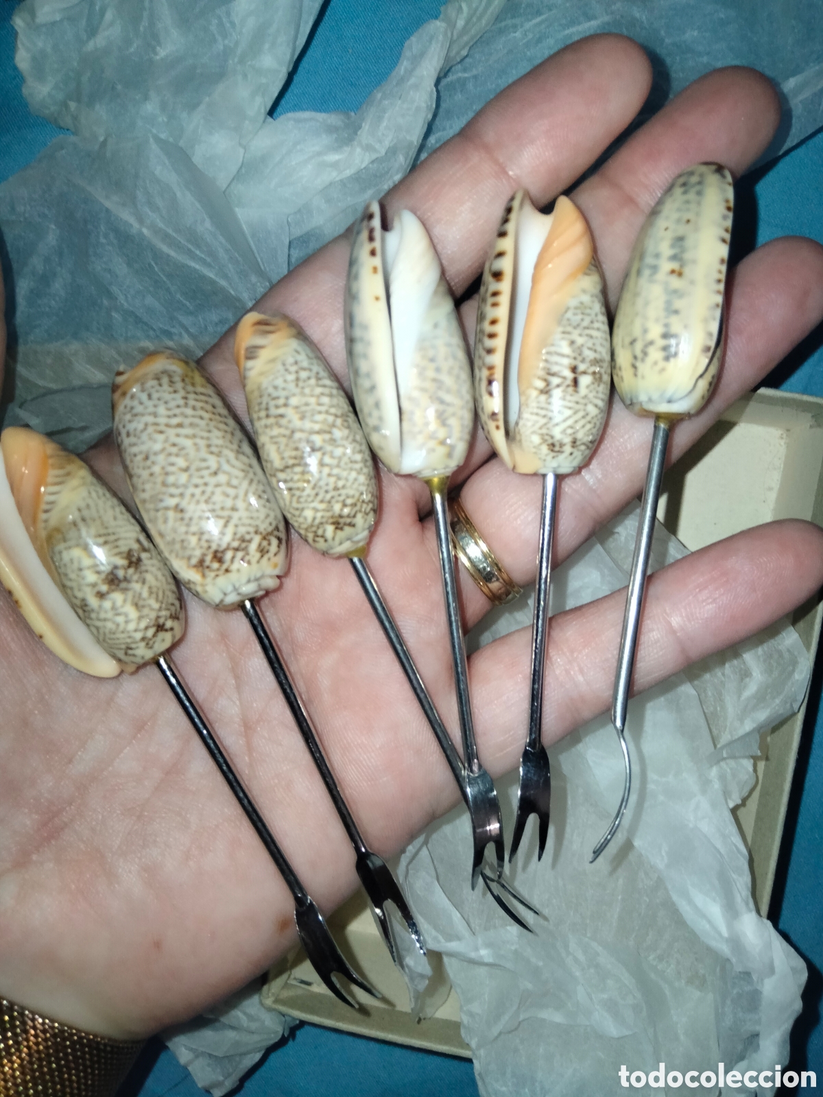 Antig&uuml;edades: Pinchos con mangos de concha - Foto 1