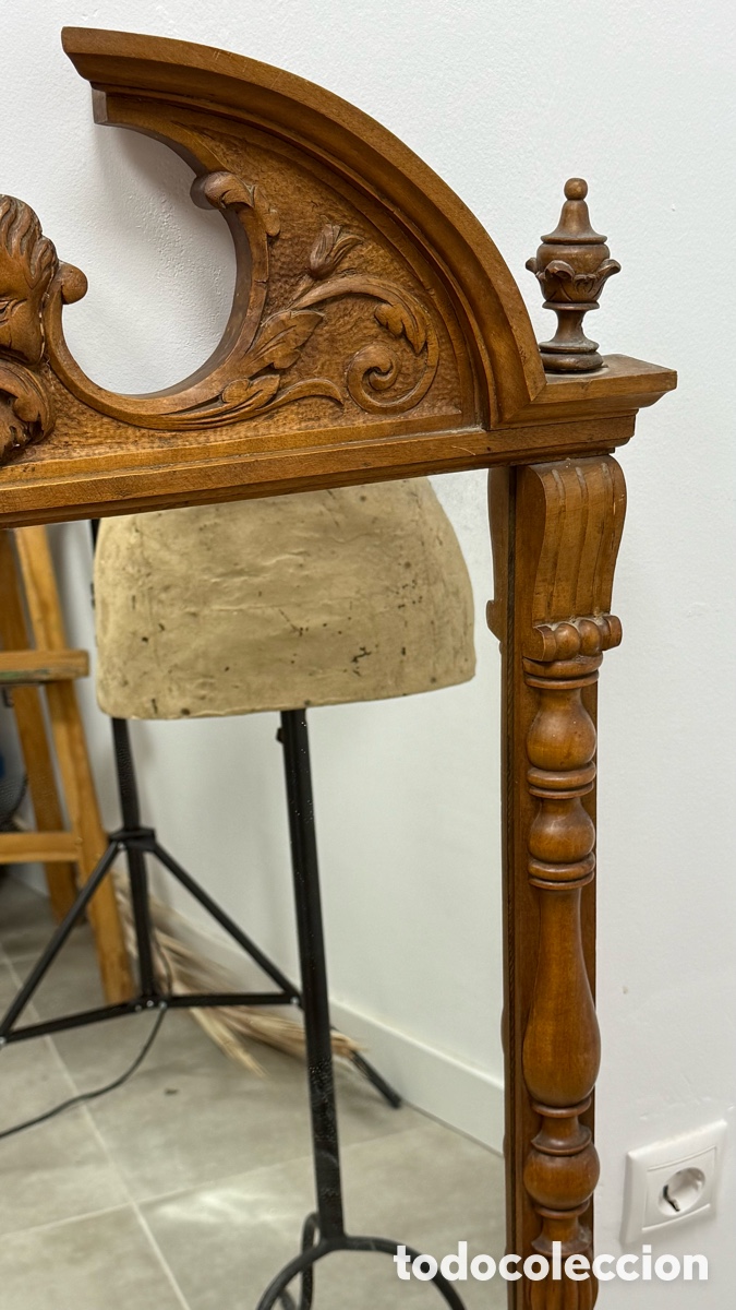 Antig&uuml;edades: Espejo madera tallada de gran formato. 122x67 cms. - Foto 6