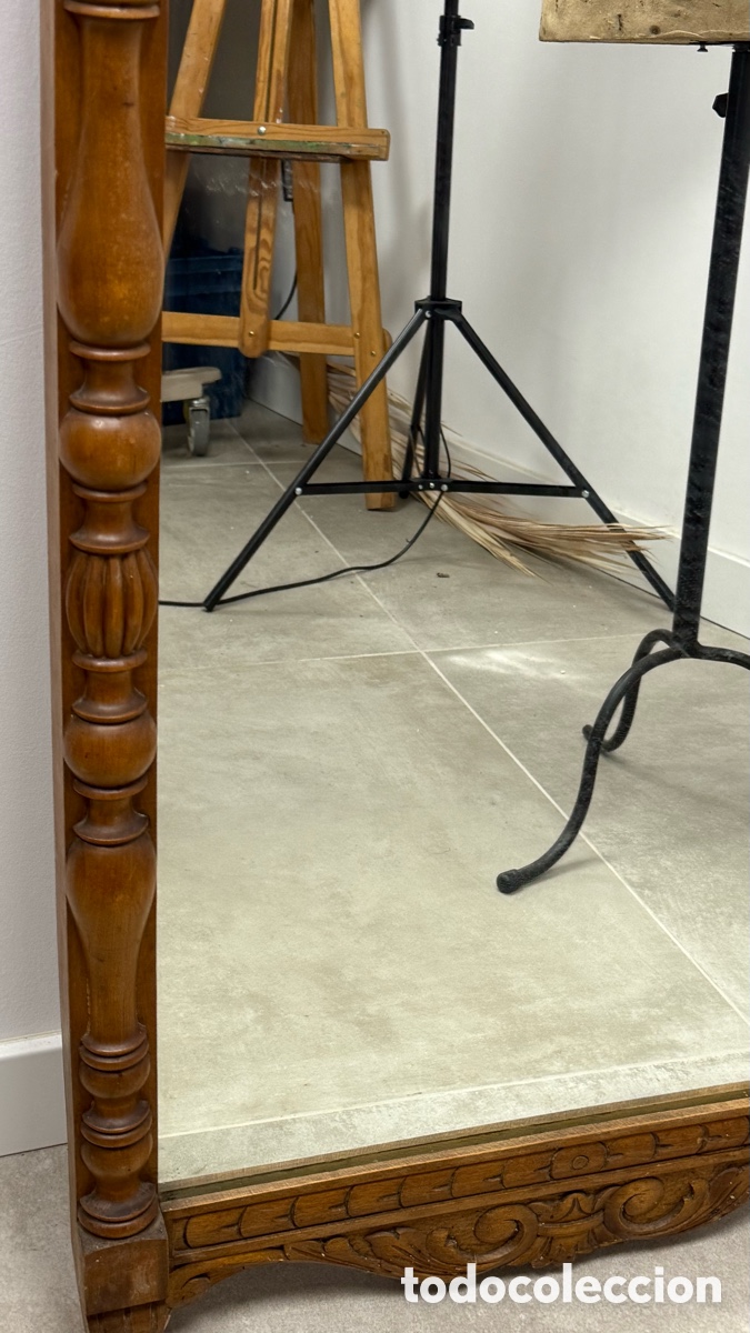 Antig&uuml;edades: Espejo madera tallada de gran formato. 122x67 cms. - Foto 8