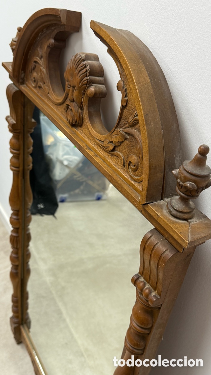 Antig&uuml;edades: Espejo madera tallada de gran formato. 122x67 cms. - Foto 9