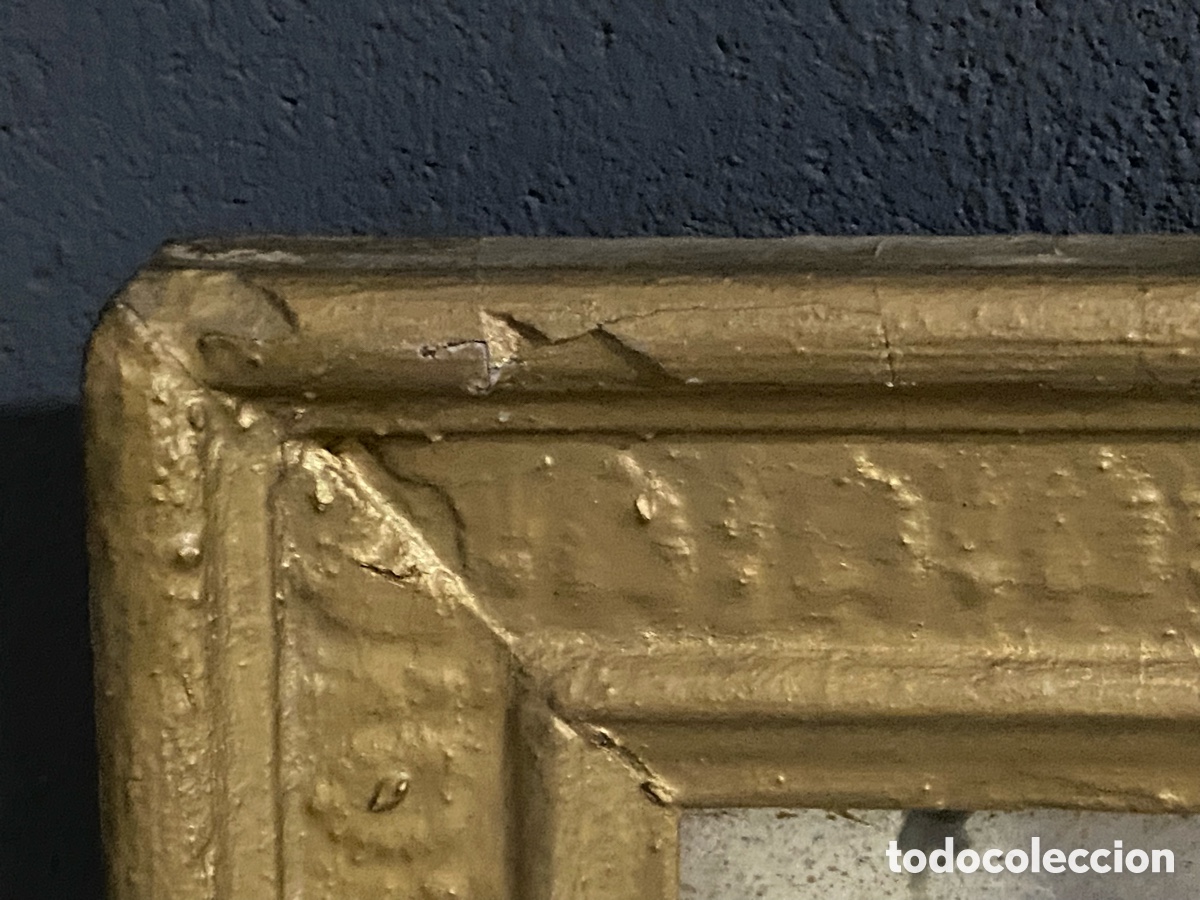 Antig&uuml;edades: ANTIGUO ESPEJO DE PARED MARCO PAN DE ORO - Foto 5