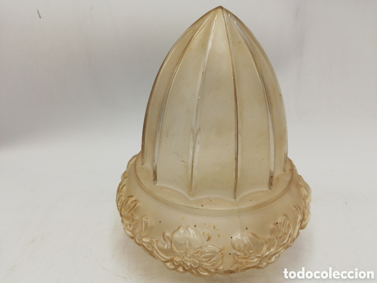 Antig&uuml;edades: Tulipa de cristal labrado. - Foto 2