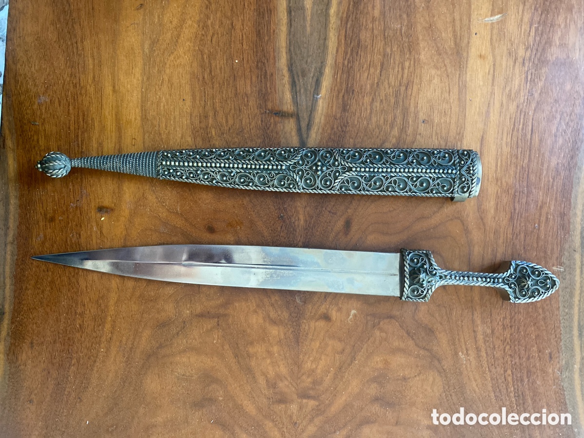 Antig&uuml;edades: Cuchillo de Plata de Damasco - Foto 3