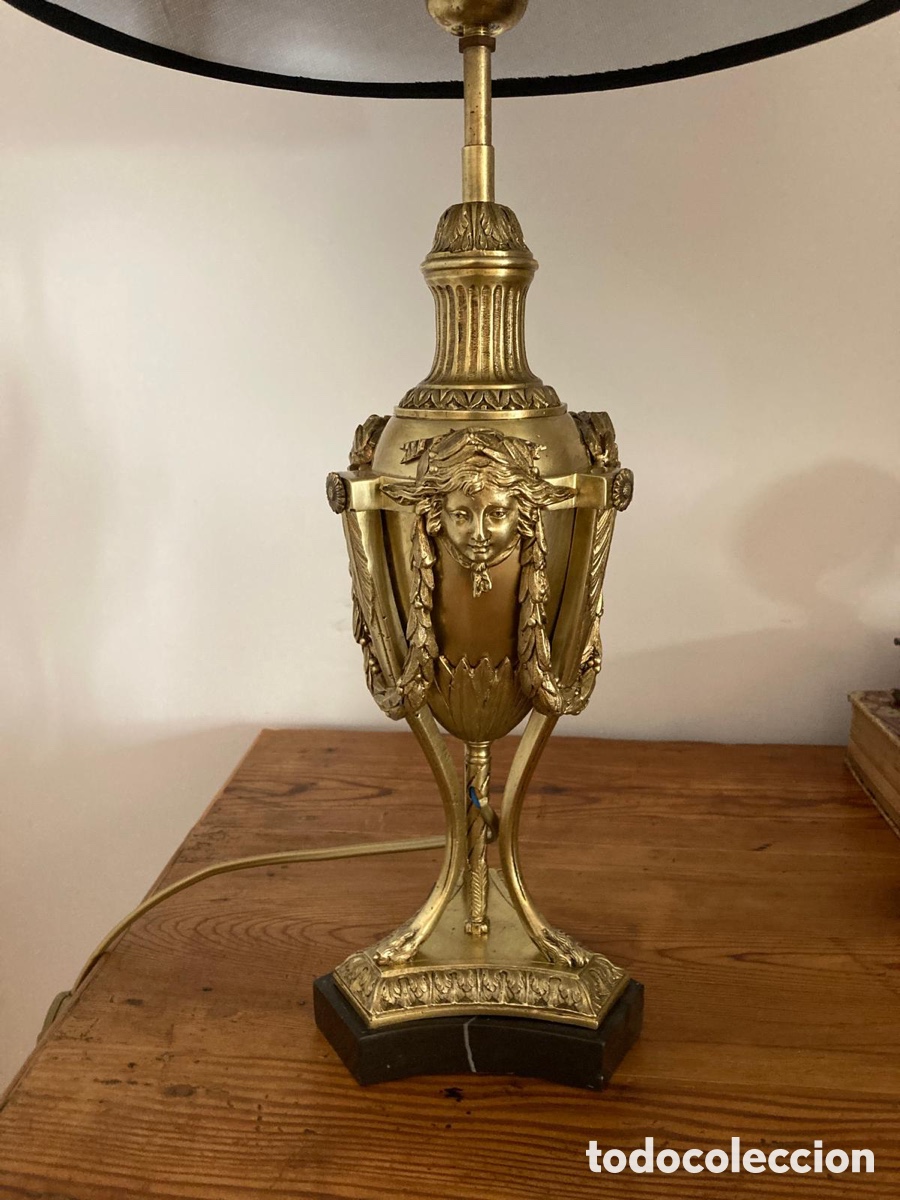 Antig&uuml;edades: PIE L&Aacute;MPARA DE SOBREMESA BRONCE IMPERIO - Foto 12