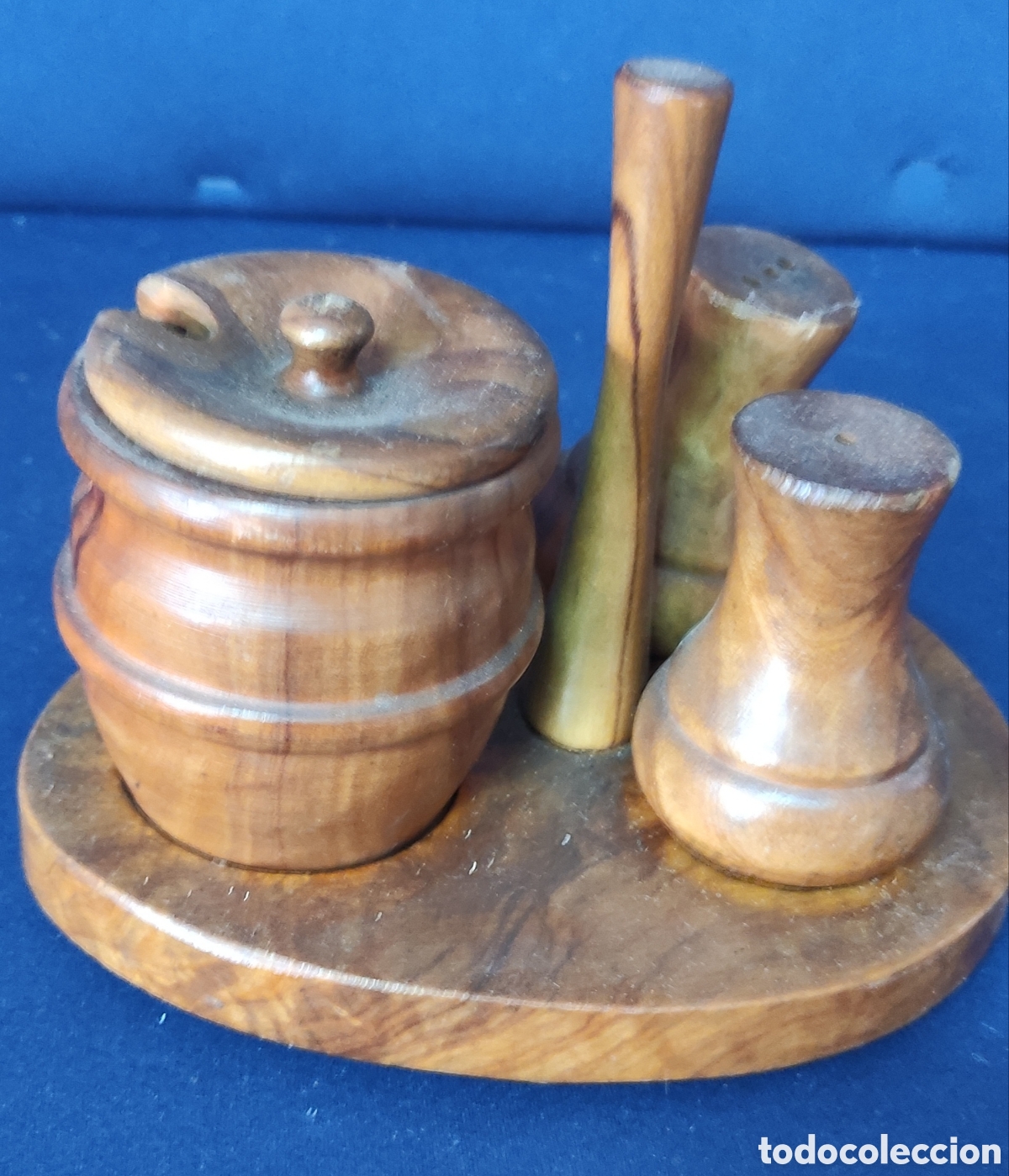Antig&uuml;edades: Set condimentos de madera - Foto 2