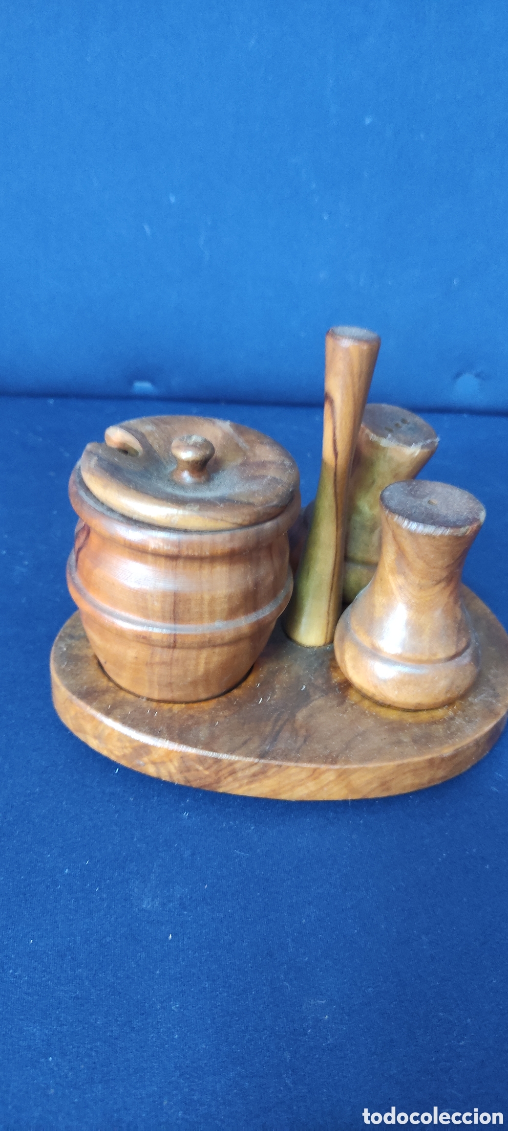 Antig&uuml;edades: Set condimentos de madera - Foto 3