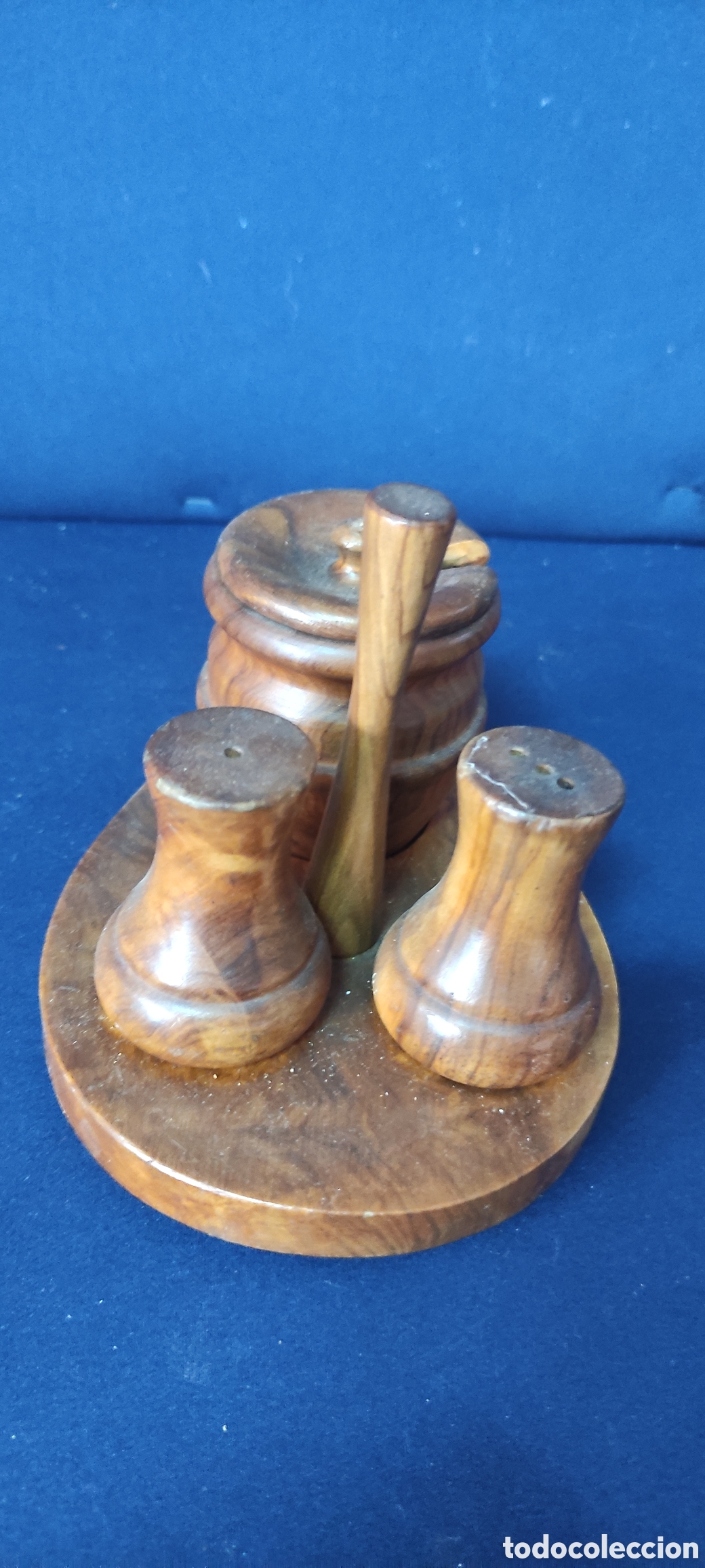Antig&uuml;edades: Set condimentos de madera - Foto 4