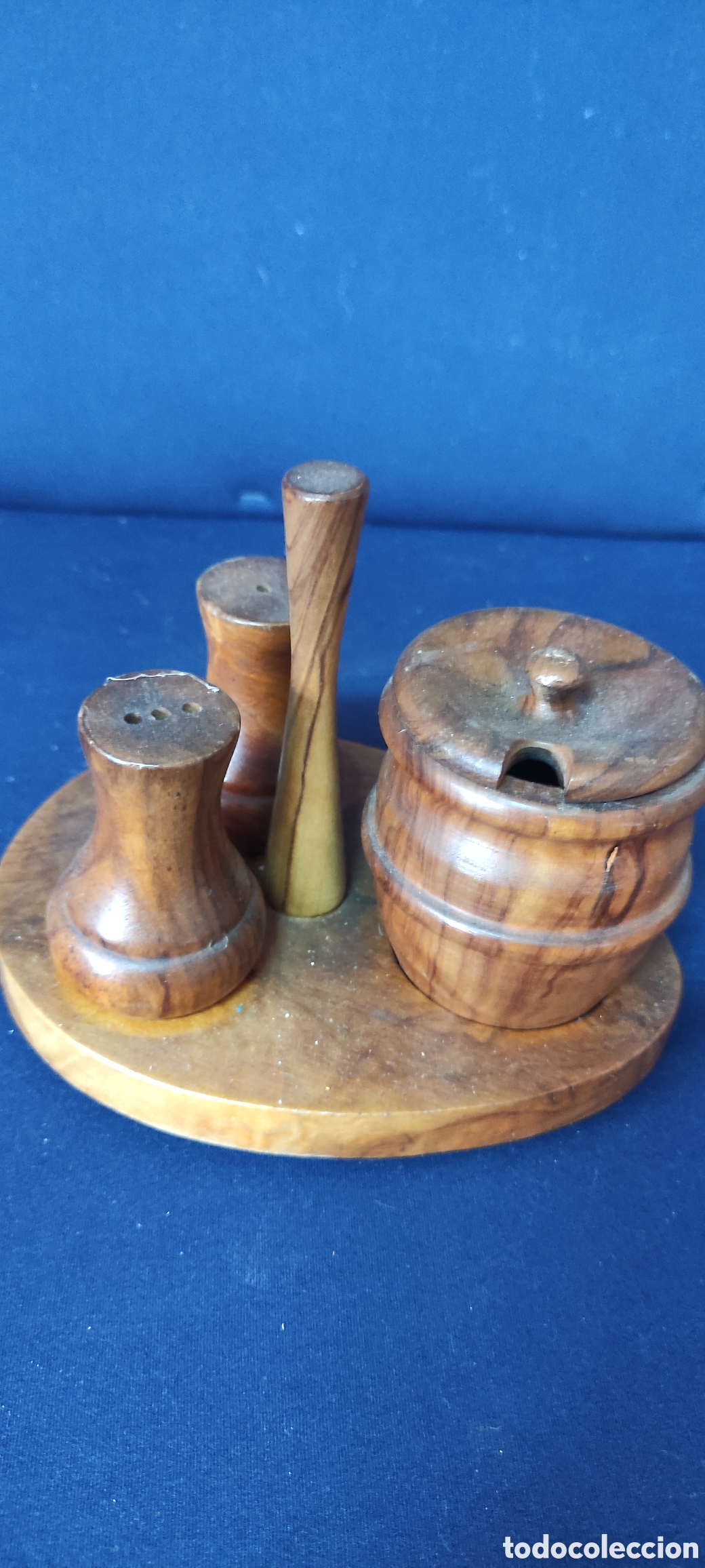 Antig&uuml;edades: Set condimentos de madera - Foto 5