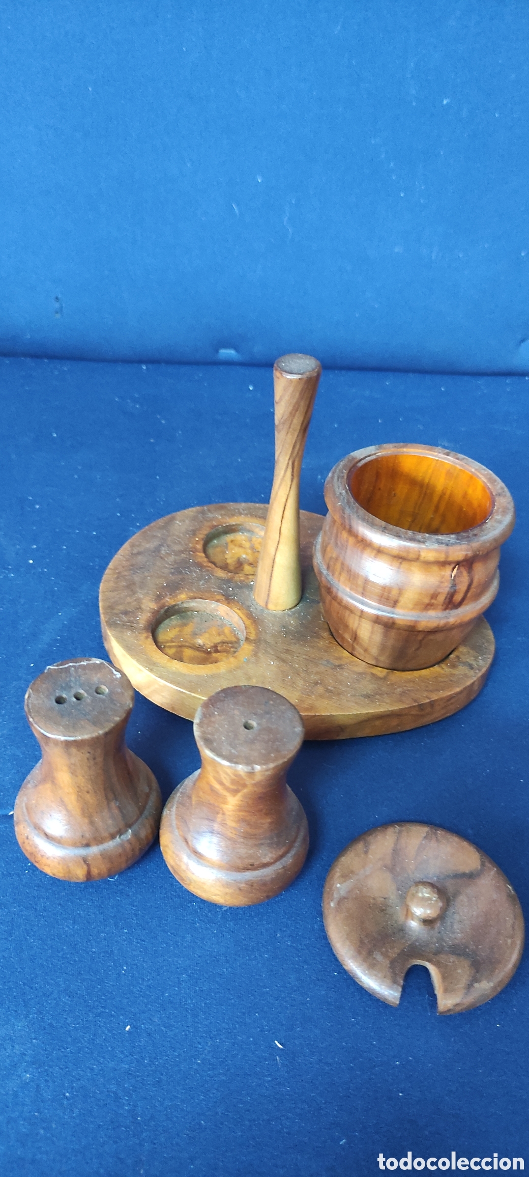 Antig&uuml;edades: Set condimentos de madera - Foto 6