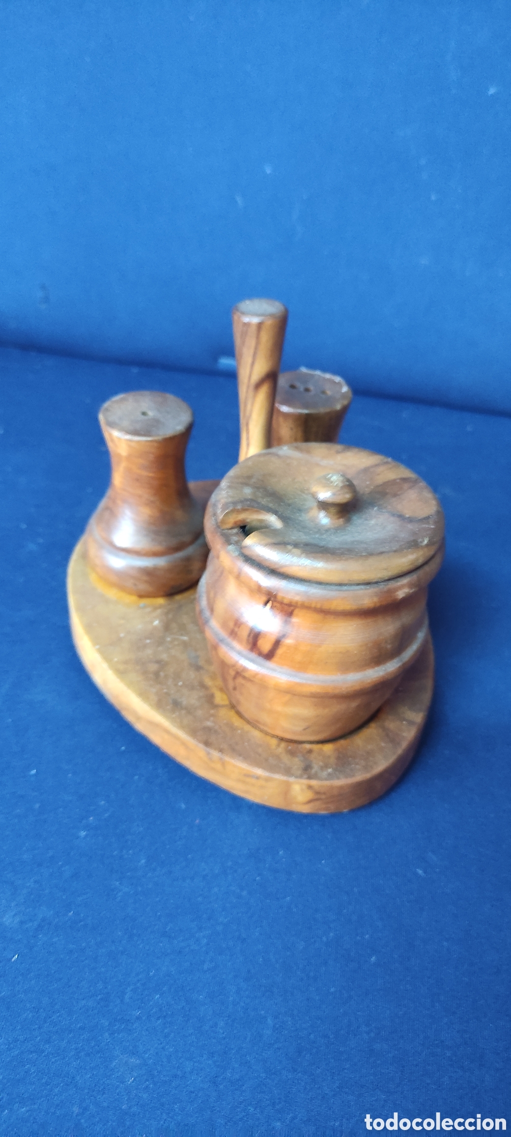 Antig&uuml;edades: Set condimentos de madera - Foto 7