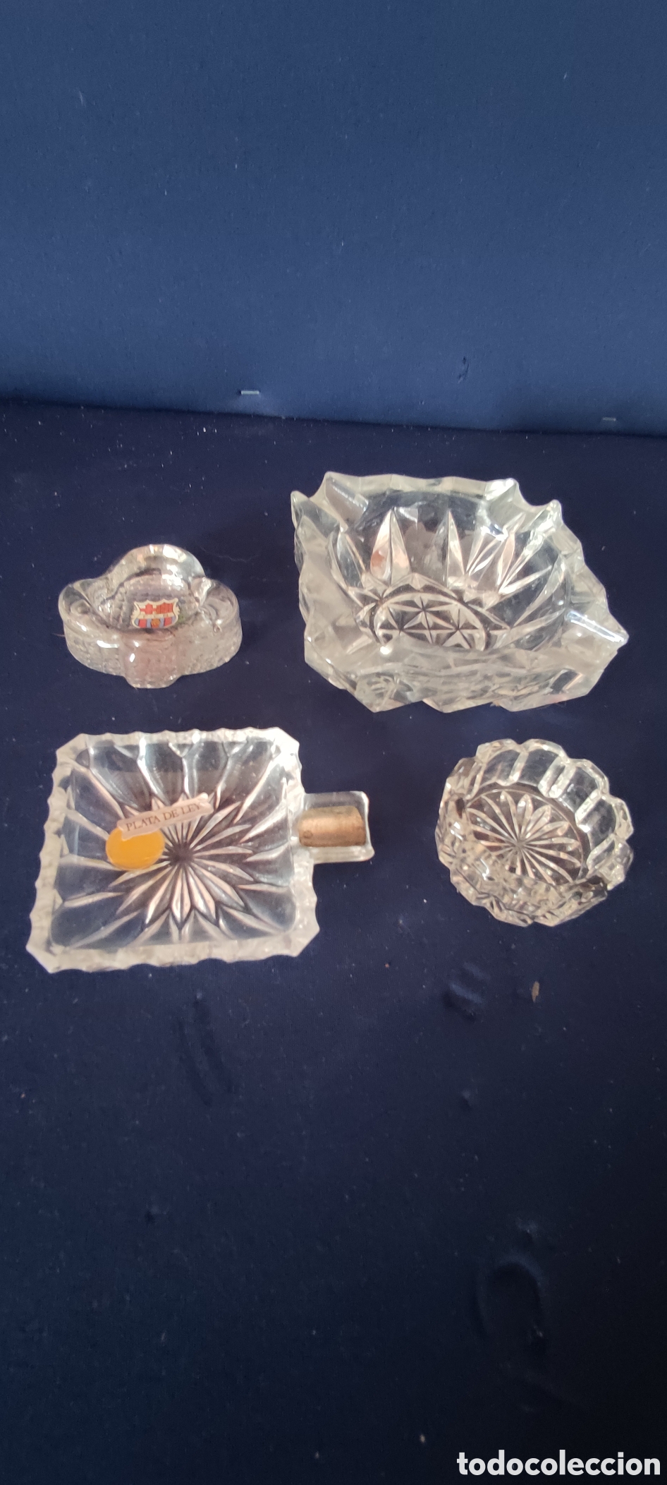 Antig&uuml;edades: Conjunto de ceniceros de cristal - Foto 2