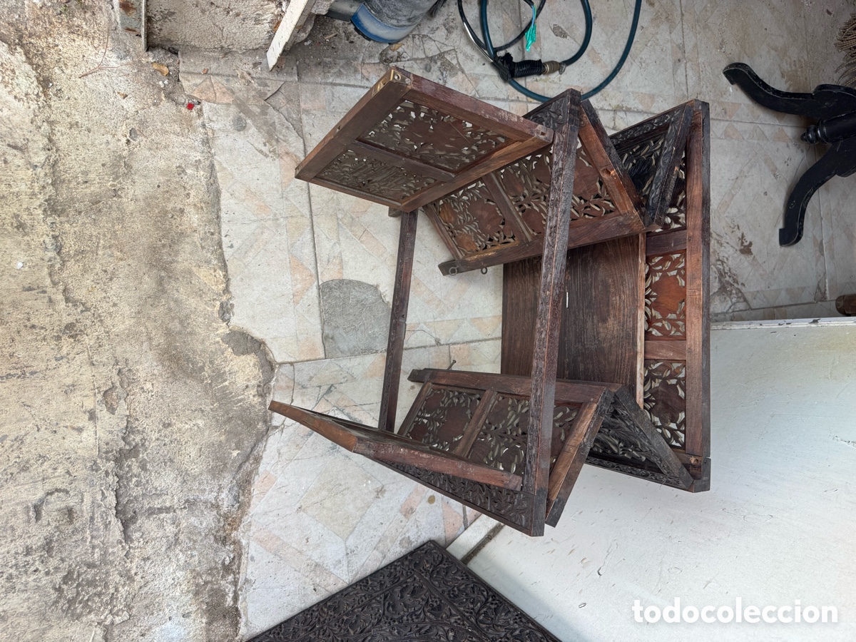 Antig&uuml;edades: Mesa de t&eacute; colonial plegable inglesa - Foto 16