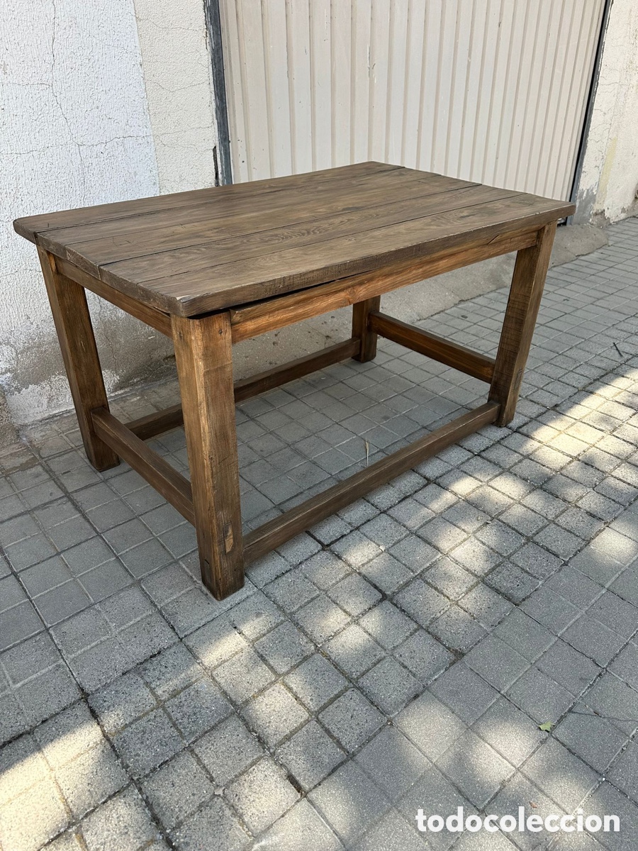 Antig&uuml;edades: Antigua mesa r&uacute;stica de madera. - Foto 2