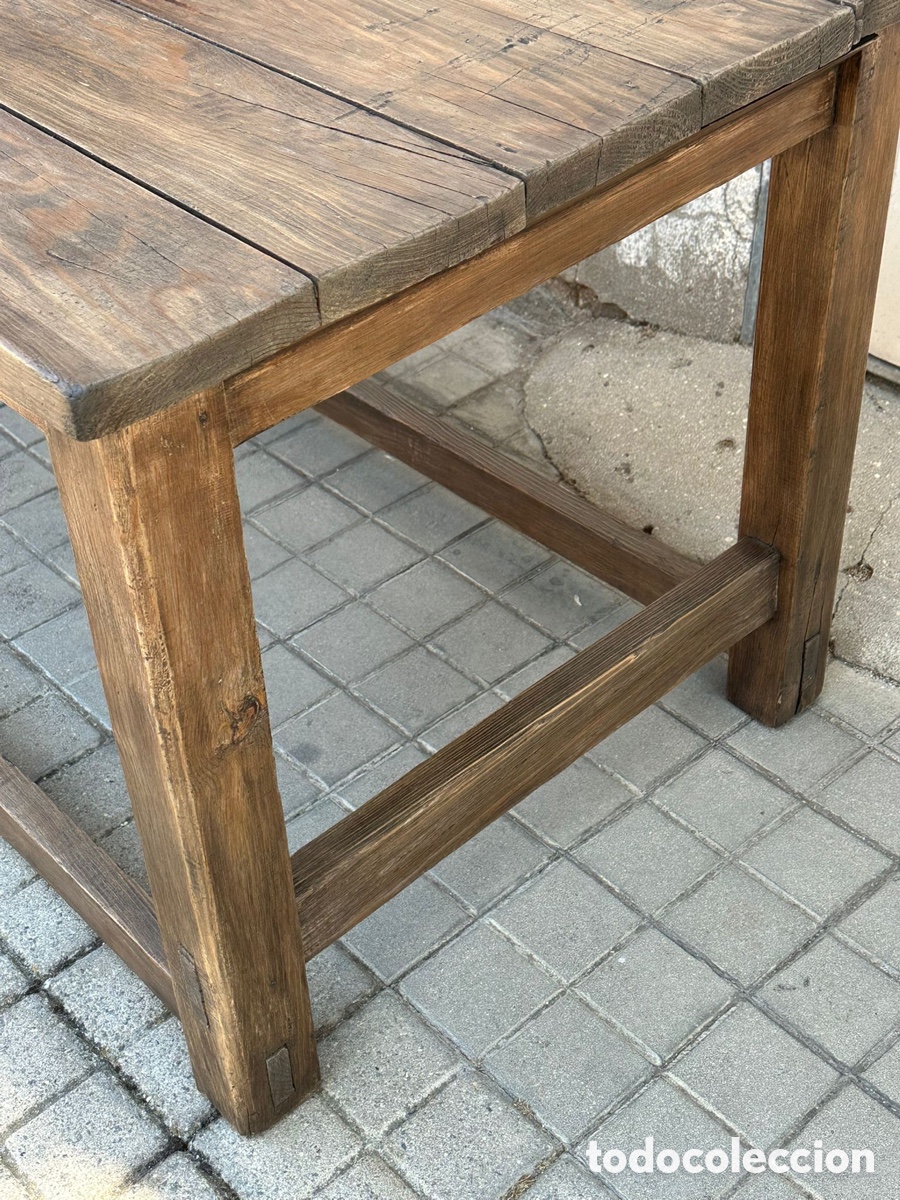 Antig&uuml;edades: Antigua mesa r&uacute;stica de madera. - Foto 3