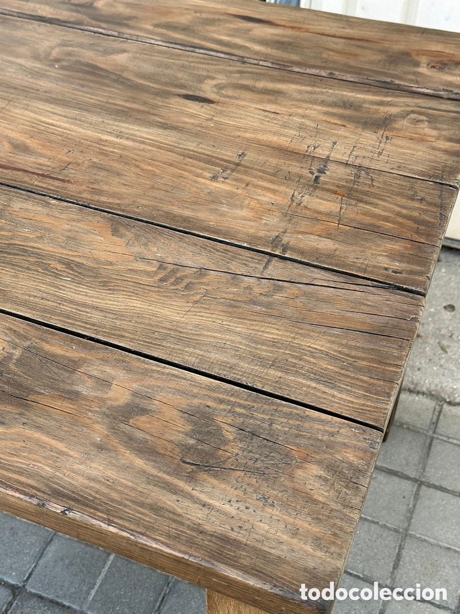 Antig&uuml;edades: Antigua mesa r&uacute;stica de madera. - Foto 4