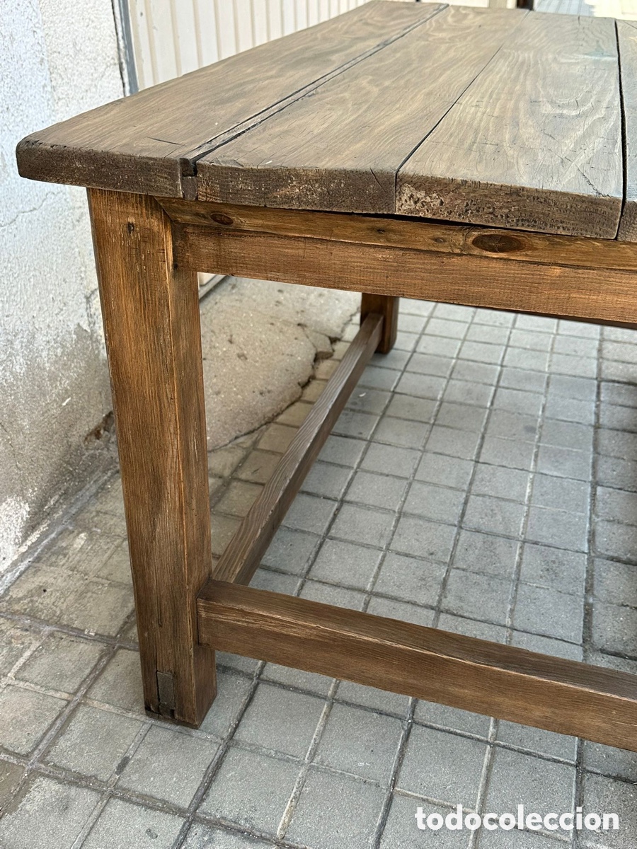 Antig&uuml;edades: Antigua mesa r&uacute;stica de madera. - Foto 5