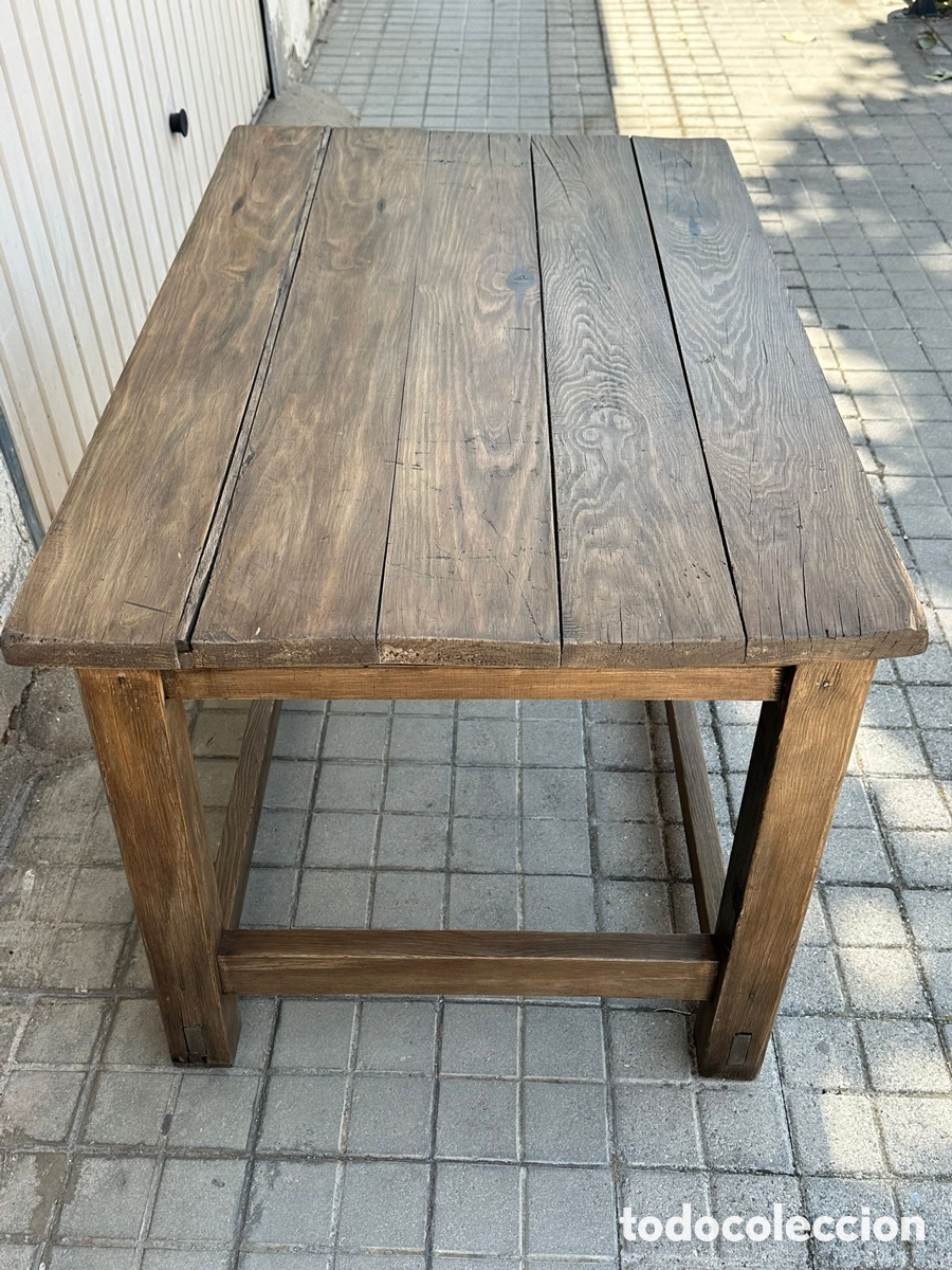 Antig&uuml;edades: Antigua mesa r&uacute;stica de madera. - Foto 6