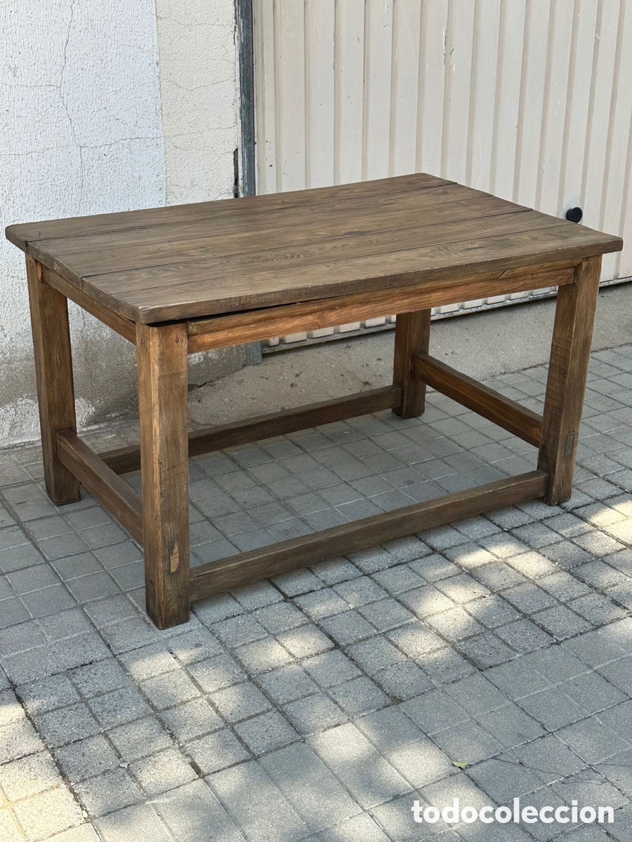 Antig&uuml;edades: Antigua mesa r&uacute;stica de madera. - Foto 7