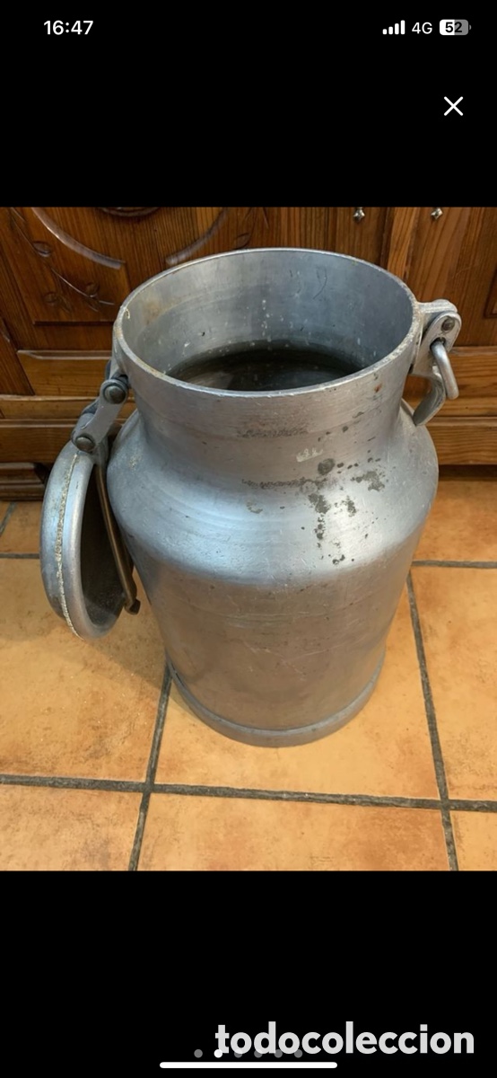 Antig&uuml;edades: Lechera grande de aluminio - Foto 2
