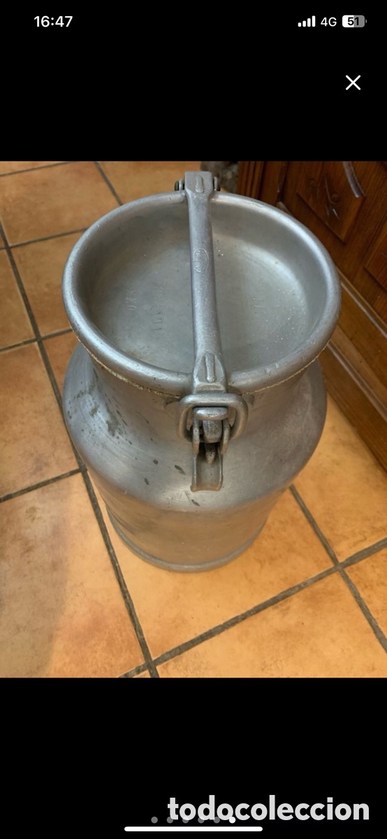 Antig&uuml;edades: Lechera grande de aluminio - Foto 4