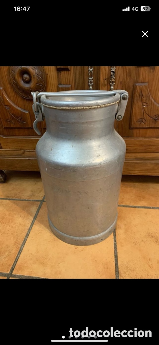 Antig&uuml;edades: Lechera grande de aluminio - Foto 1