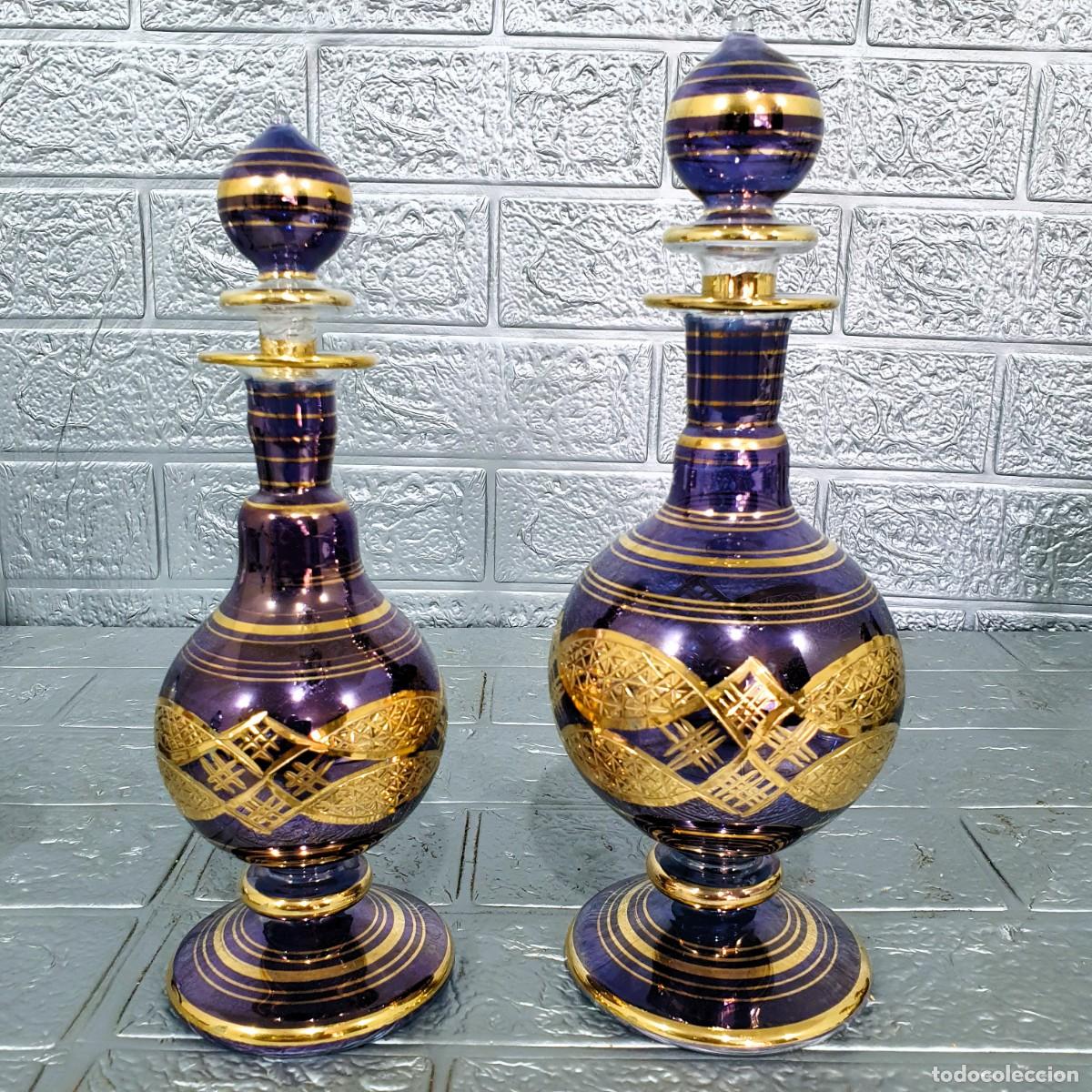 Antig&uuml;edades: Pareja de perfumeros cristal de murano - Foto 1