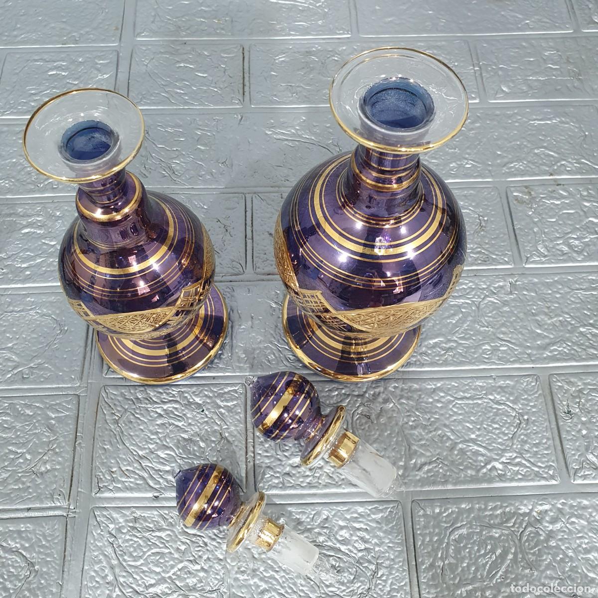Antig&uuml;edades: Pareja de perfumeros cristal de murano - Foto 3