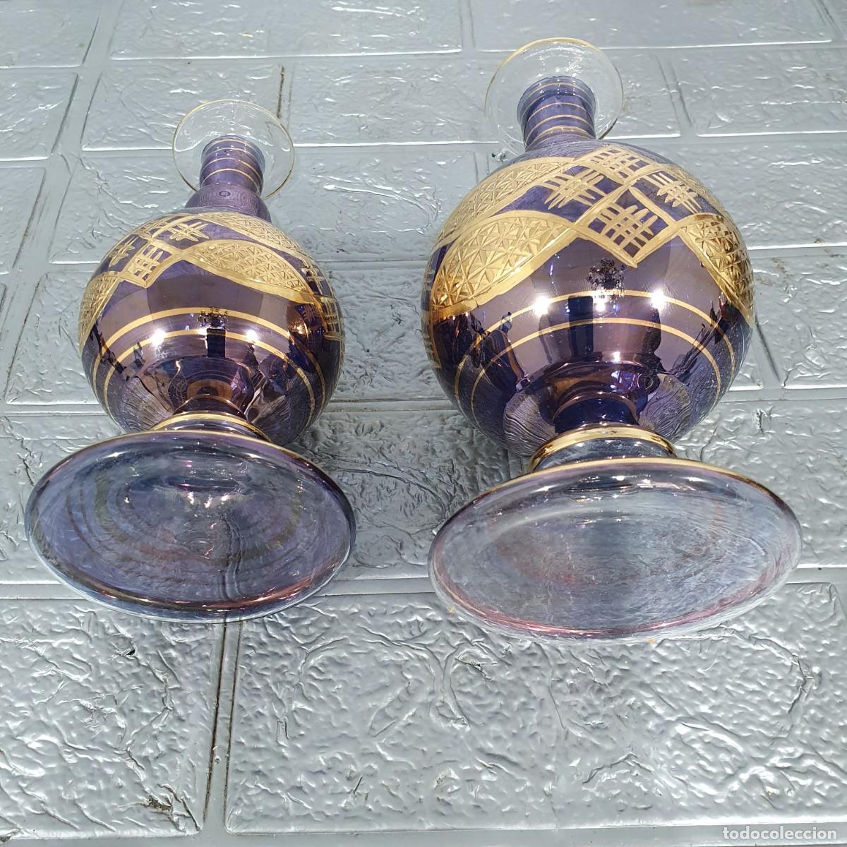 Antig&uuml;edades: Pareja de perfumeros cristal de murano - Foto 4