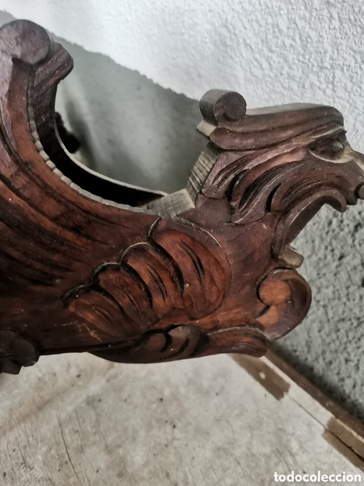 Antig&uuml;edades: L&aacute;mpara techo dragones de madera - Foto 8
