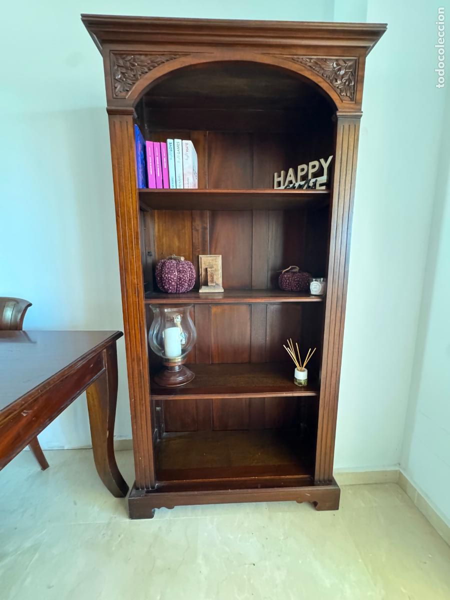 Antig&uuml;edades: Mueble estanter&iacute;a de madera de nogal - Foto 1