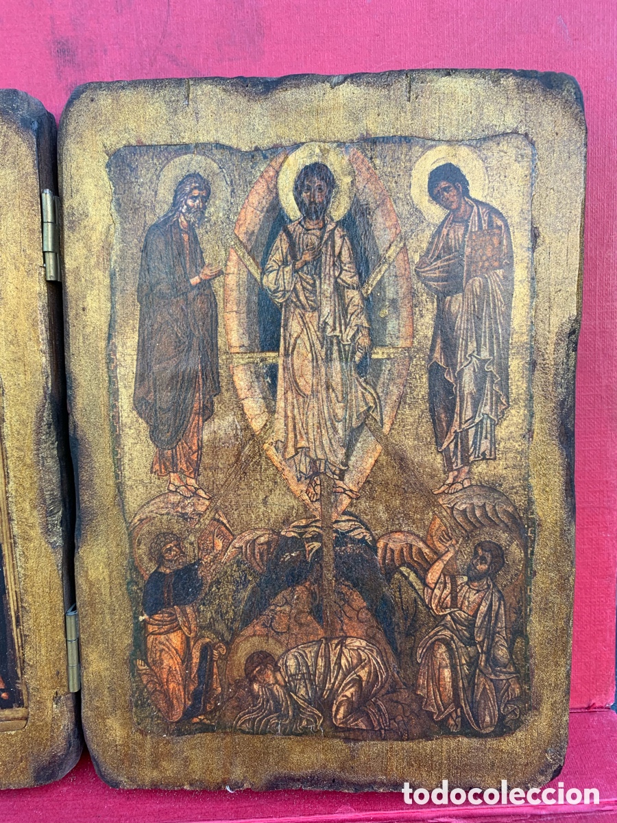 Antig&uuml;edades: ICONO RELIGIOSO ANTIGUO SOBRE MADERA - Foto 3