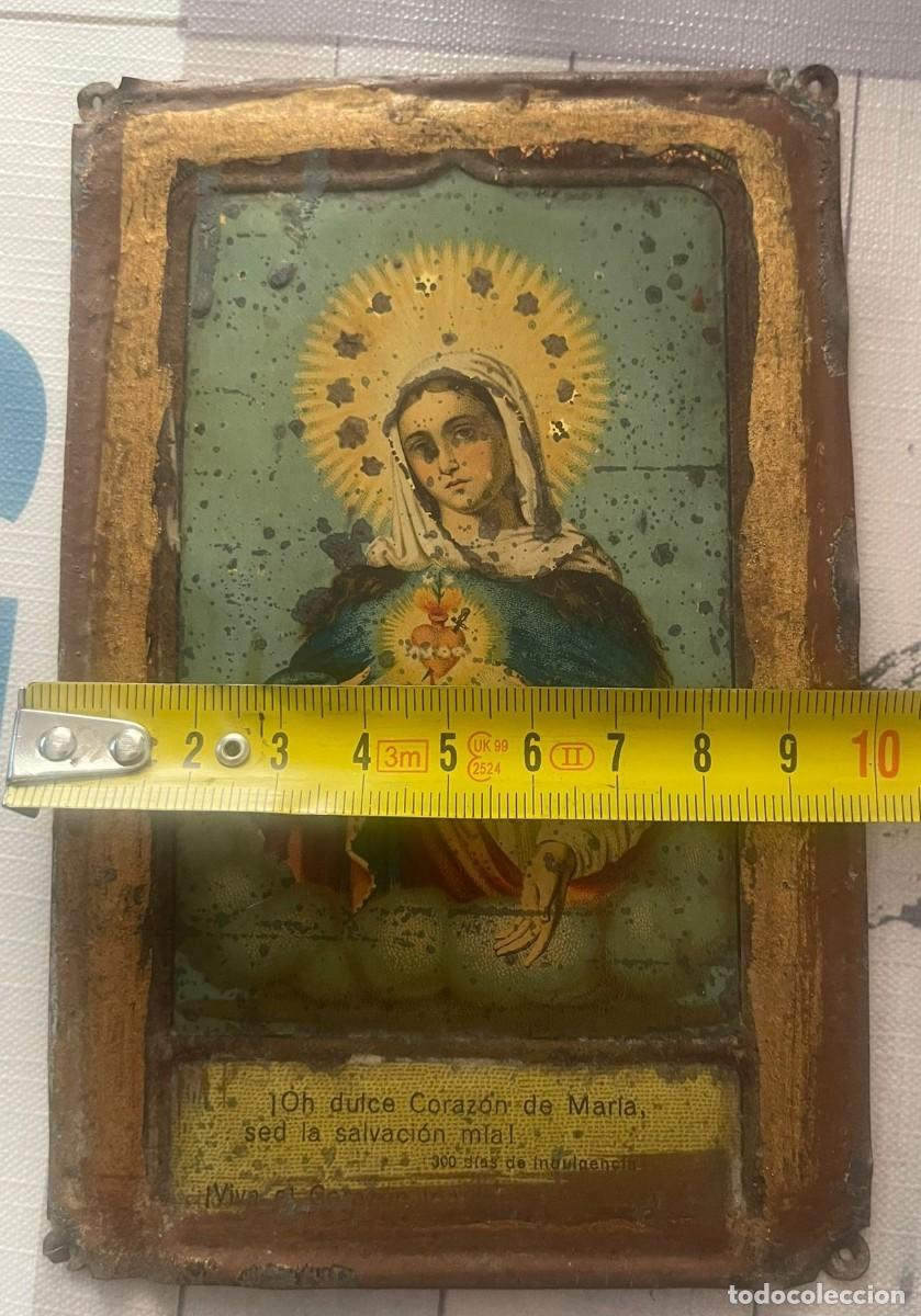 Antig&uuml;edades: PLACA PARA PUERTA ANTIGUA- CORAZON DE MARIA - Foto 3