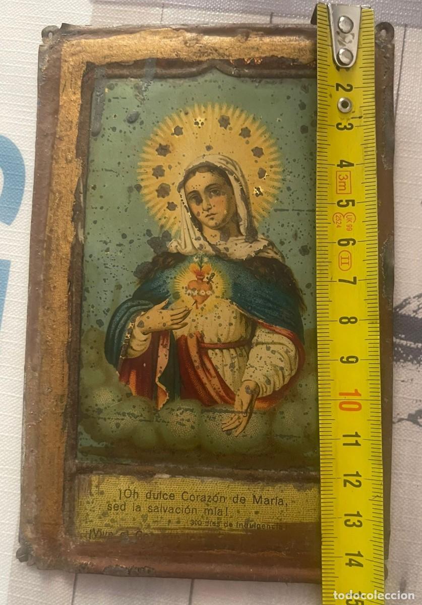 Antig&uuml;edades: PLACA PARA PUERTA ANTIGUA- CORAZON DE MARIA - Foto 4