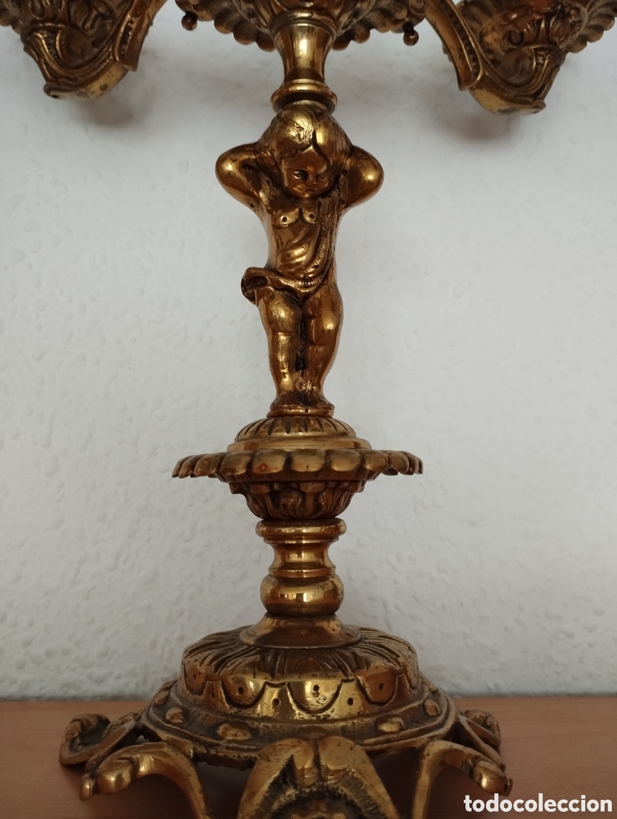 Antig&uuml;edades: Antiguos Candelabros Bronce. - Foto 5